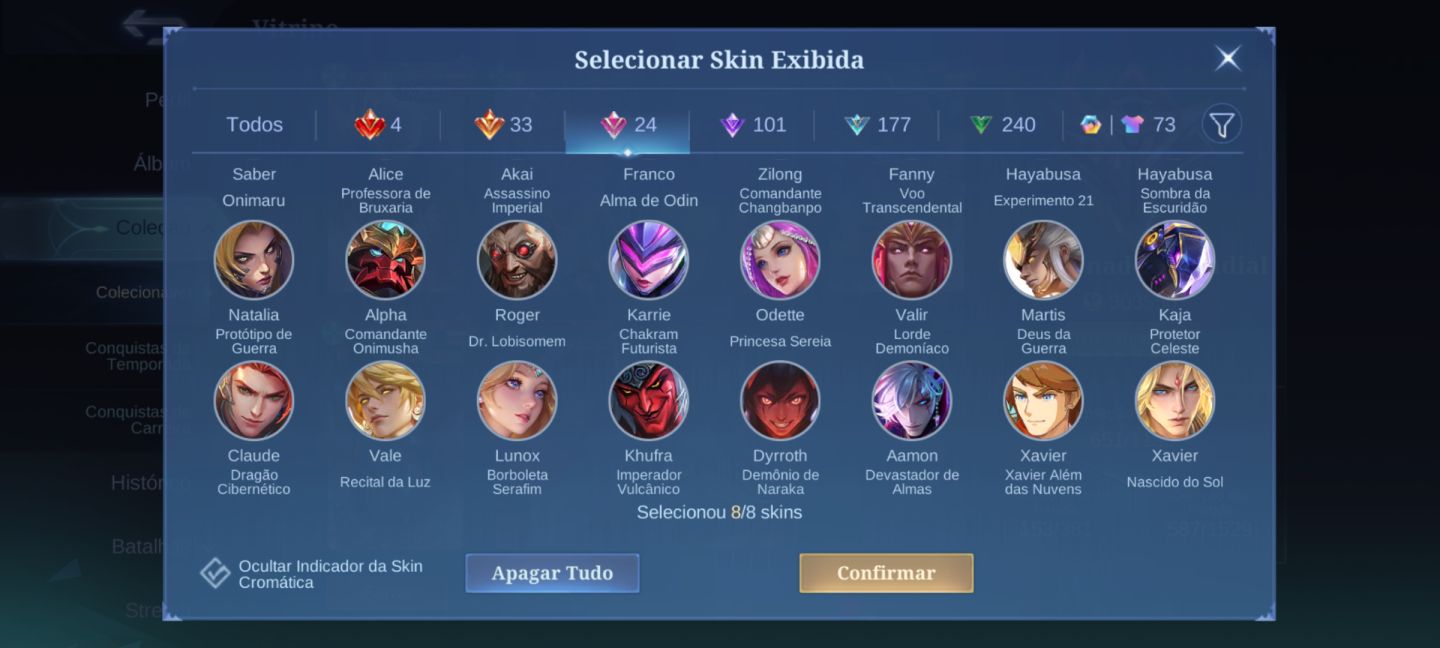 Mobile Legend CONTA COLECIONADOR MUNDIAL