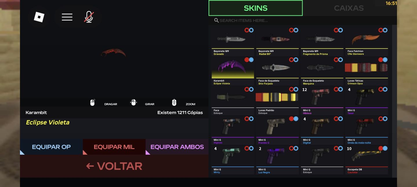 SKINS DEFUSAL FPS ROBLOX