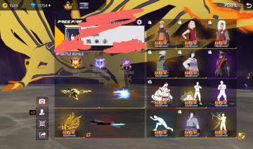 Conta de free fire com tudo da parceria de Naruto completa