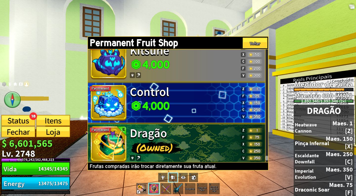 CONTA BLOX FRUIT SUPER OP! !LEIA A DESCRIÇÃO!