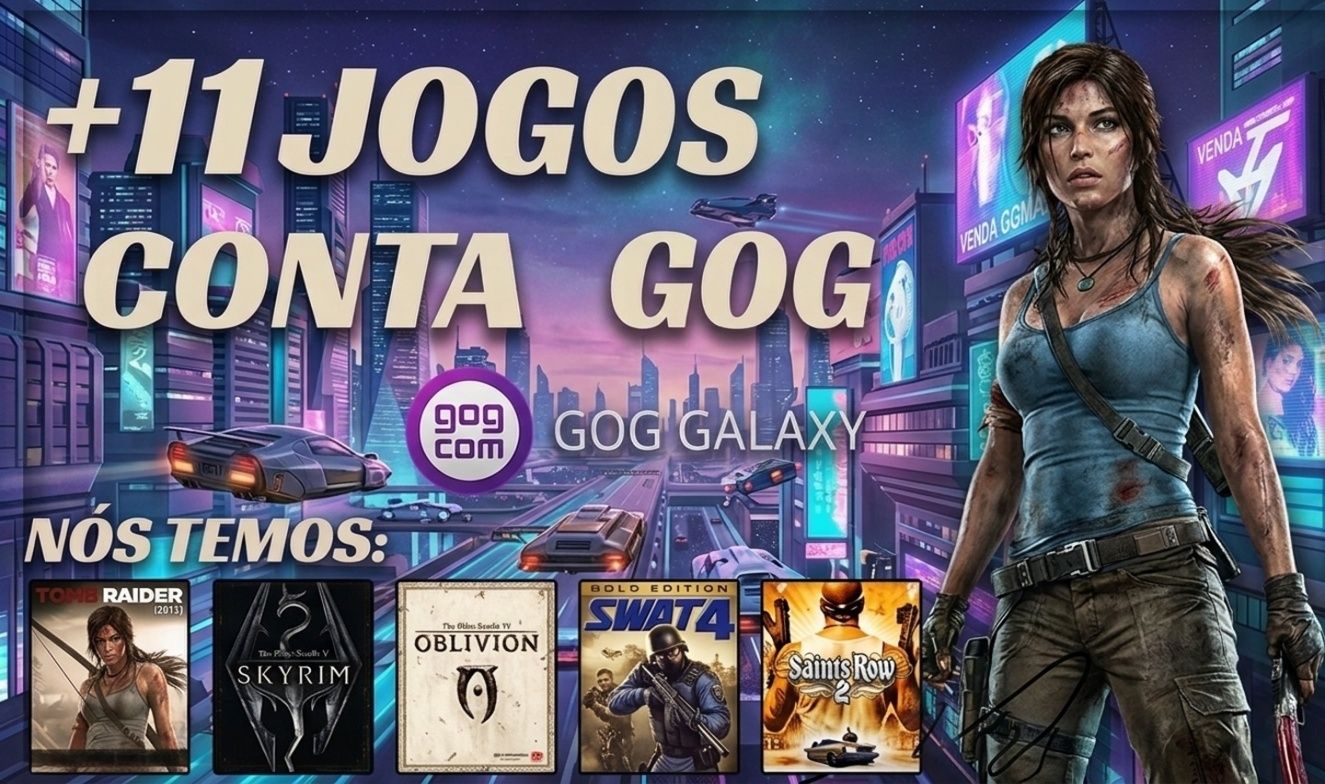 CONTA GOG 11 JOGOS AAA | SKYRIM SPECIAL EDITION, SWAT 4, TOMB RAIDER GOTY