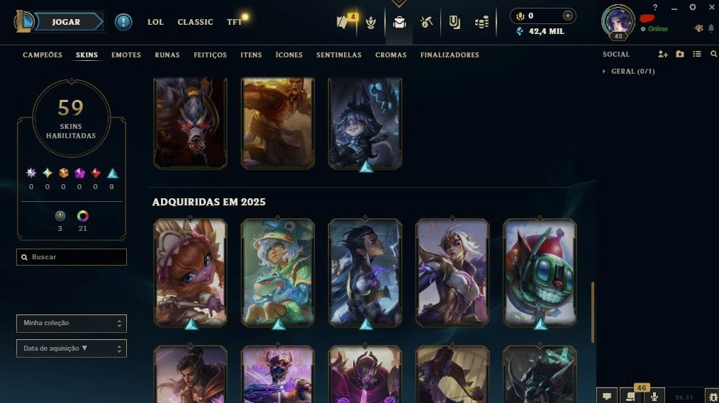 Conta main sup peel | elo : diamante 4 com 71% de WR !