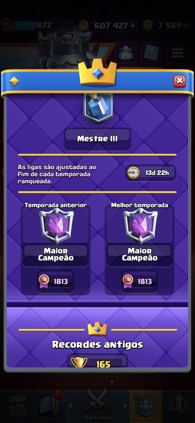 Conta CRL Nível 16 Máx | 7.500 Gemas | Todas as Cartas | Conta Raríssima