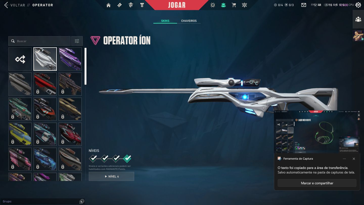 CONTA VALORANT LVL 232 | PLATINA | RGX + GAIA + GLITCHPOP + FACAS | FULL ACESSO