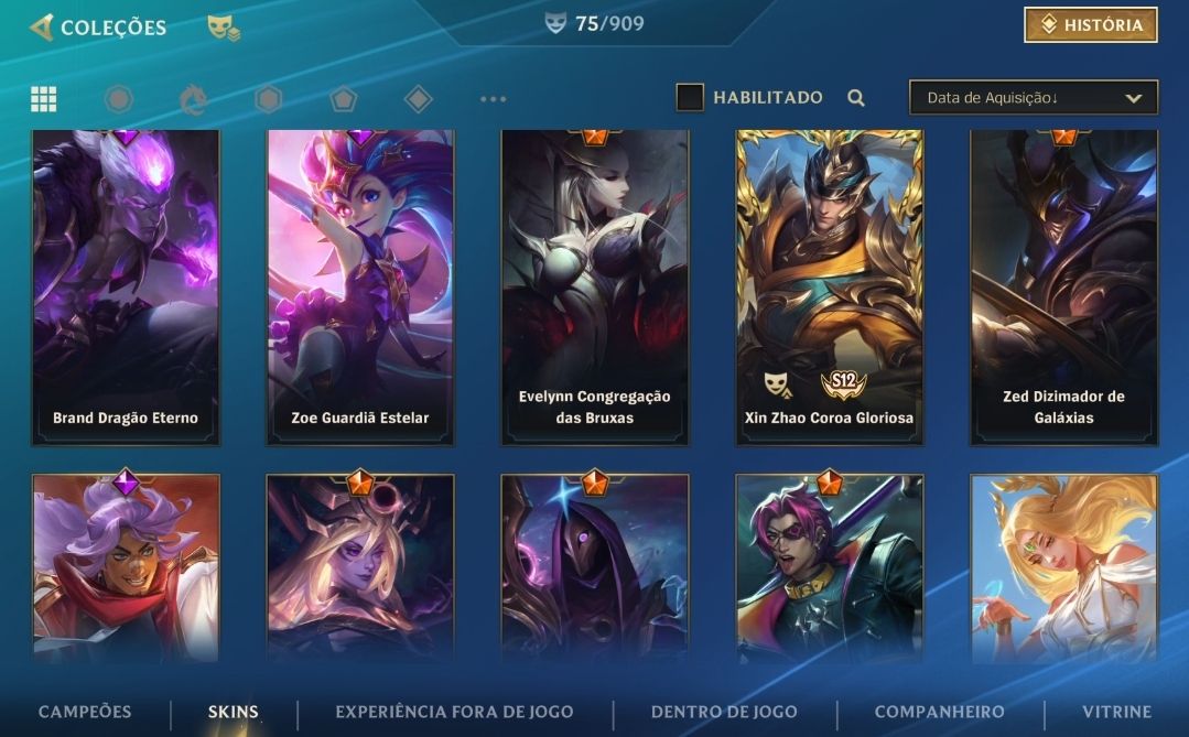 CONTA WILD RIFT, AATROX LANTERNA DRACONICA, 75 SKINS, MAESTRIA 7 AATROX, BRASIL