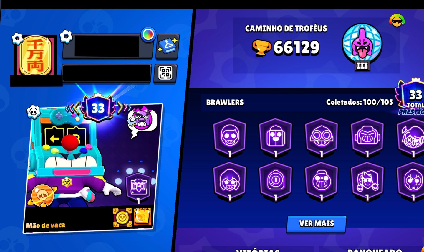 Conta profissional de brawl stars 66K de Troféus