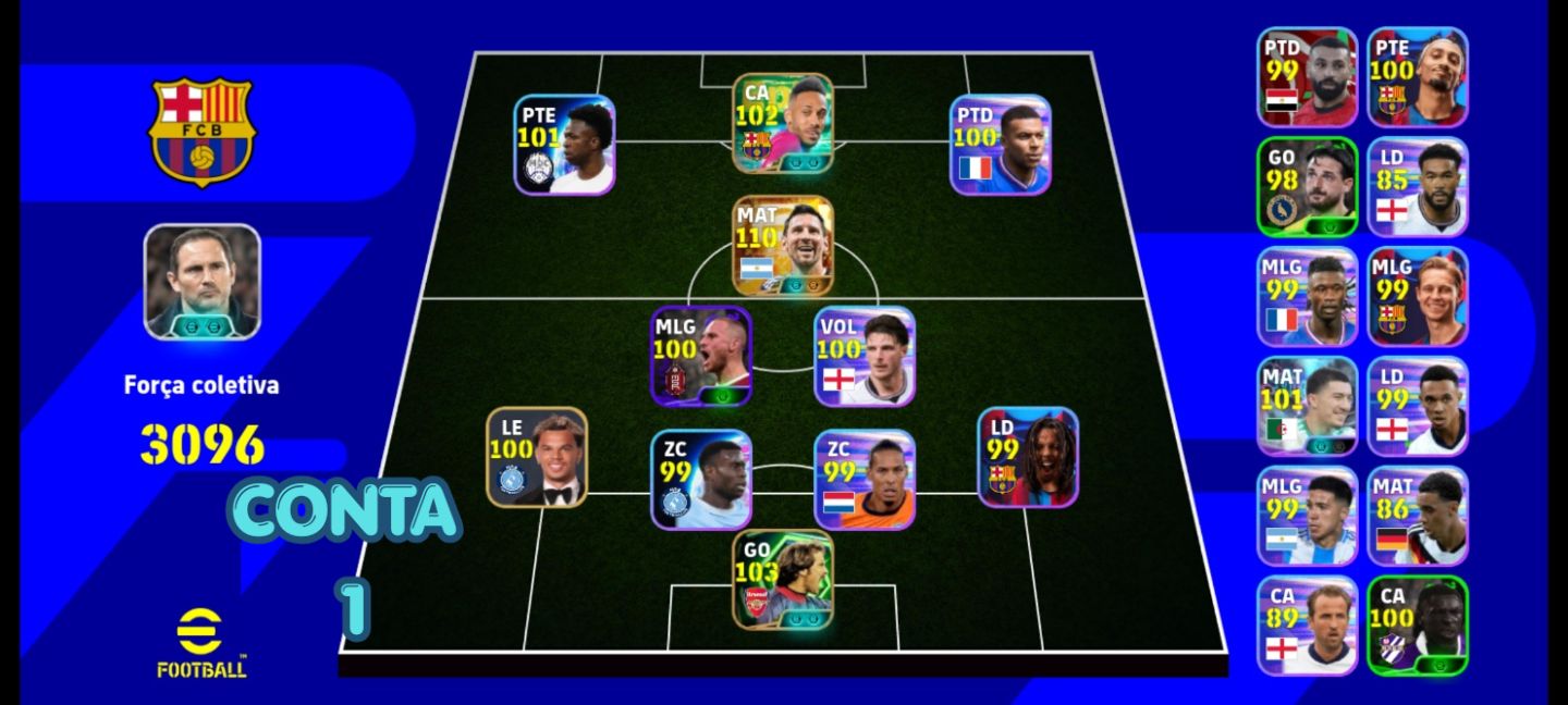 [MELHOR PREÇO]CONTAS EFOOTBALL MOBILE | MESSI 111 + FERDINAND + NEYMAR BLITZ