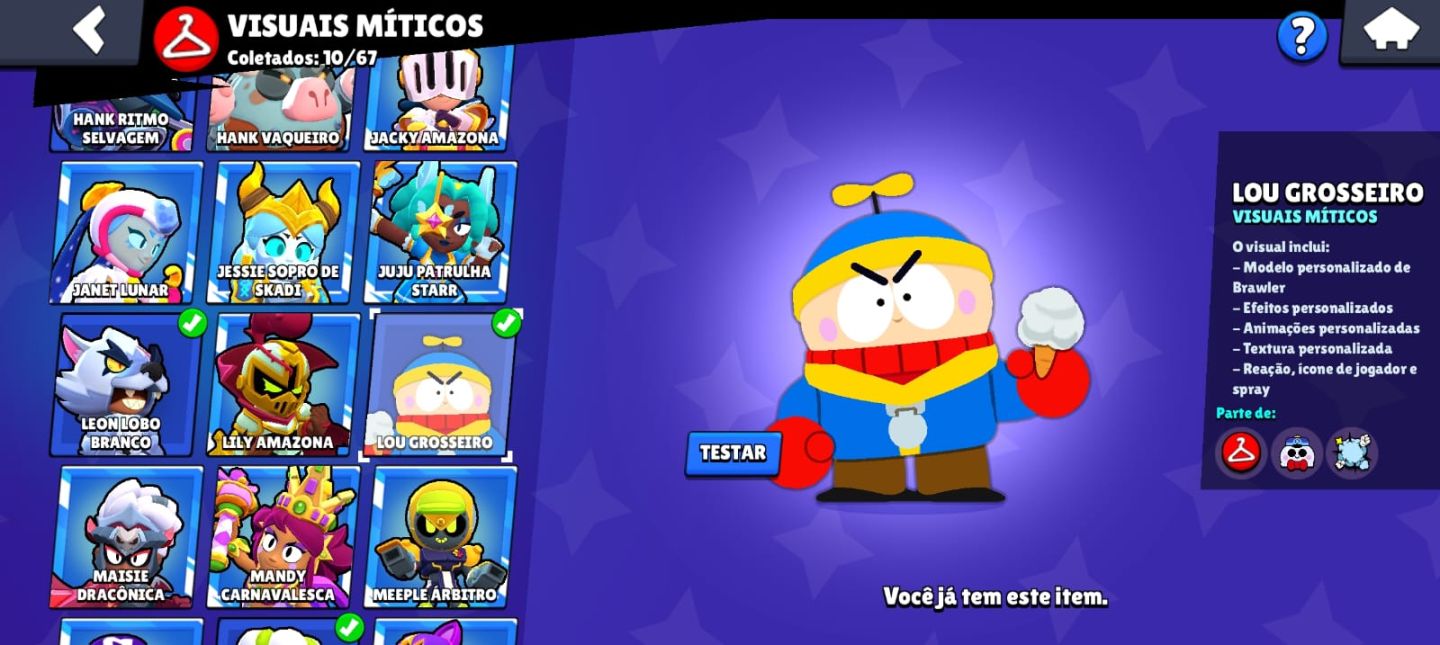 Conta brawl stars com muitas skins e todos os brawlers