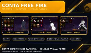 FF LVL 30 | NARUTO + MEGUMI | MESTRE BR/CS | THOMPSON GÁRGULA NV.4 | 59K OURO