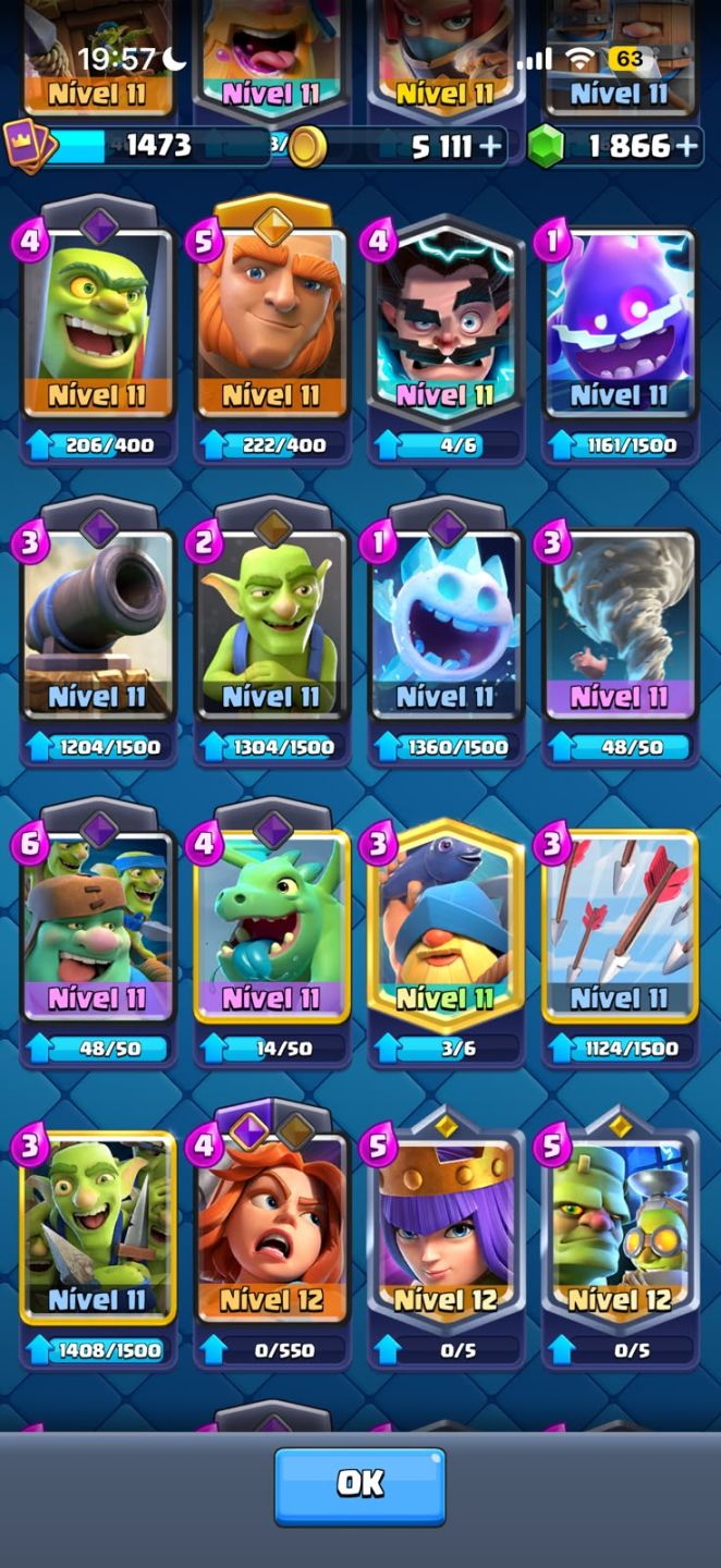 CONTA ARENA 23! TODAS AS CARTAS + 8 EVOLUÇÕES + LVL 16