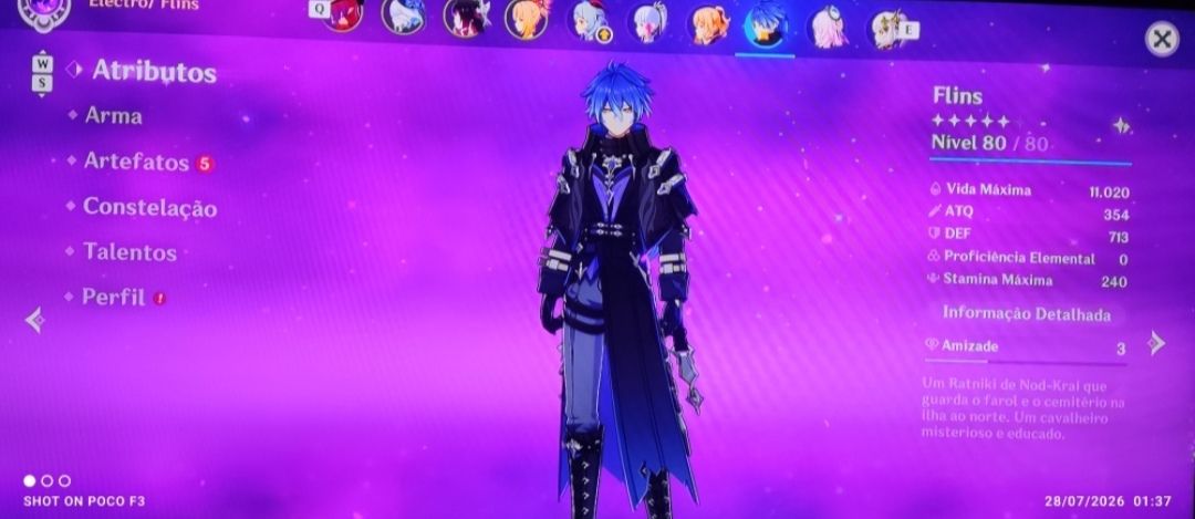 Conta de genshin impact level 55