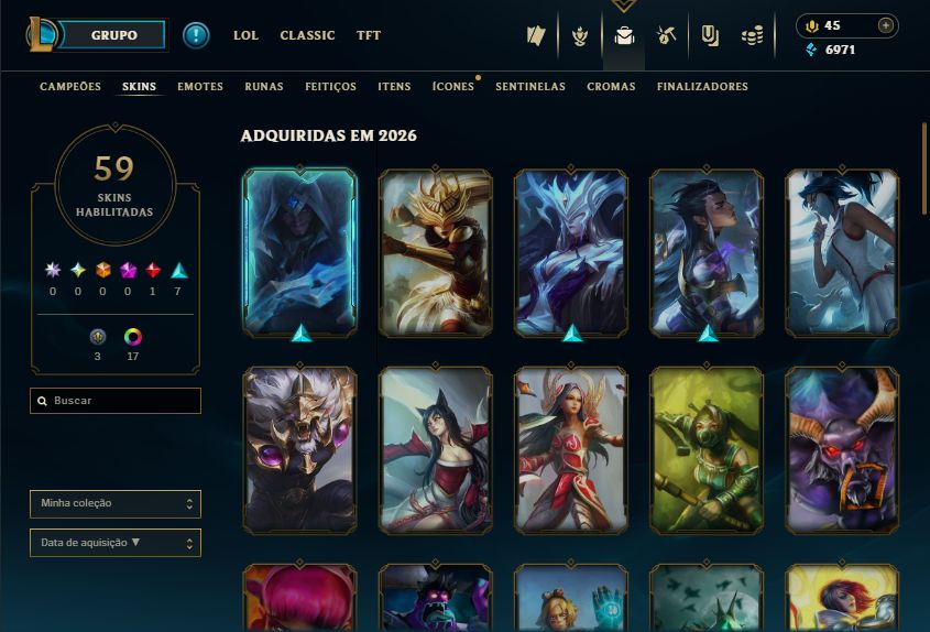 CONTA LOL DIAMANTE 3 - 59 SKINS - LV 79