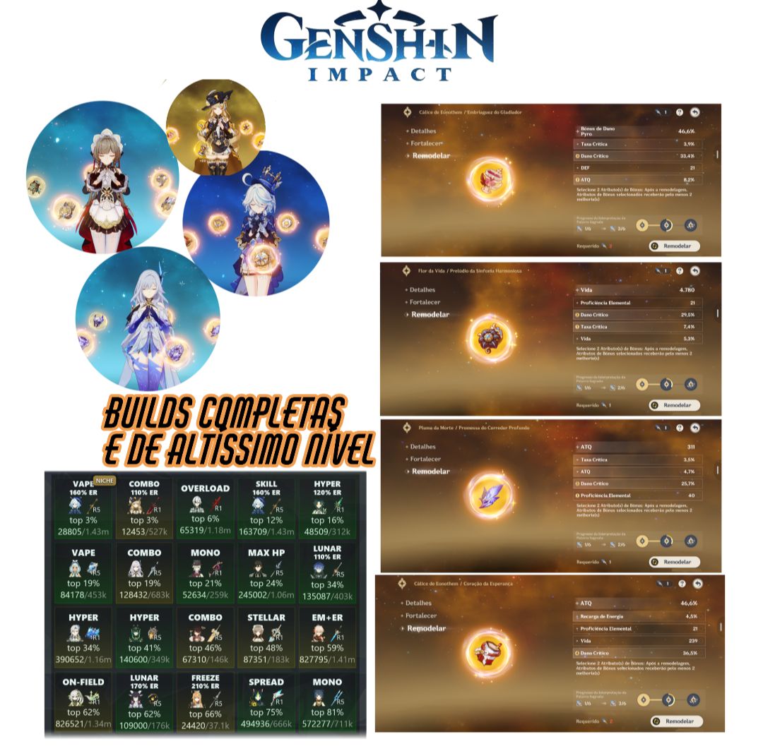 CONTA HOYOVERSE PREMIUM | GENSHIN + ZZZ + HSR | AR60 | ENDGAME | MUITOS T5 e +!