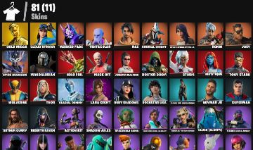 Conta Fortnite 81 Skins - Rick & Morty, Marvel, Midas Gold e Lara Croft