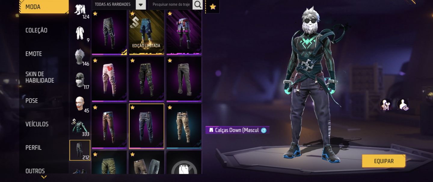 CONTA COM SOMBRA ROXA, BARBINHA, EVOLUTIVA + MELHORES ATT DO JOGO TROCA NICK