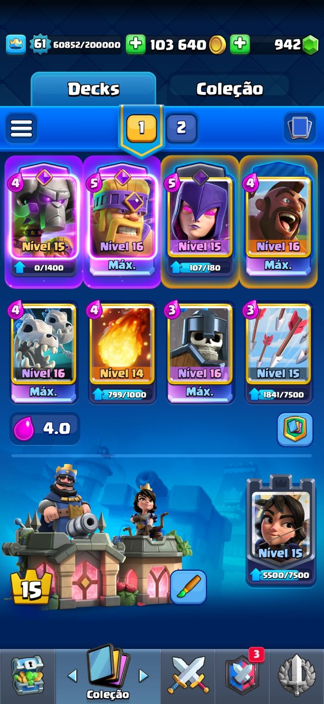 CONTA CLASH ROYALE, CARTAS FULL