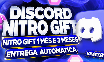 DISCORD NITRO GIFT 1 E 3 MESES + IMPULSOS