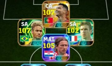 CONTA EFOOTBALL COM NEYMAR + CRISTIANO RONALDO BIG TIME + MODRI + MARCELO +PIQUE