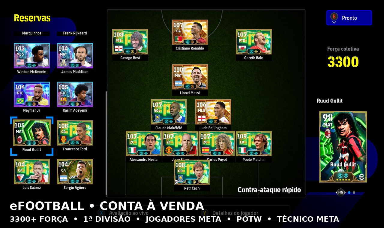 CONTA (STEAM) eFOOTBALL 3300+ | CONTA META COMPLETA | PRONTA PARA JOGAR!!!