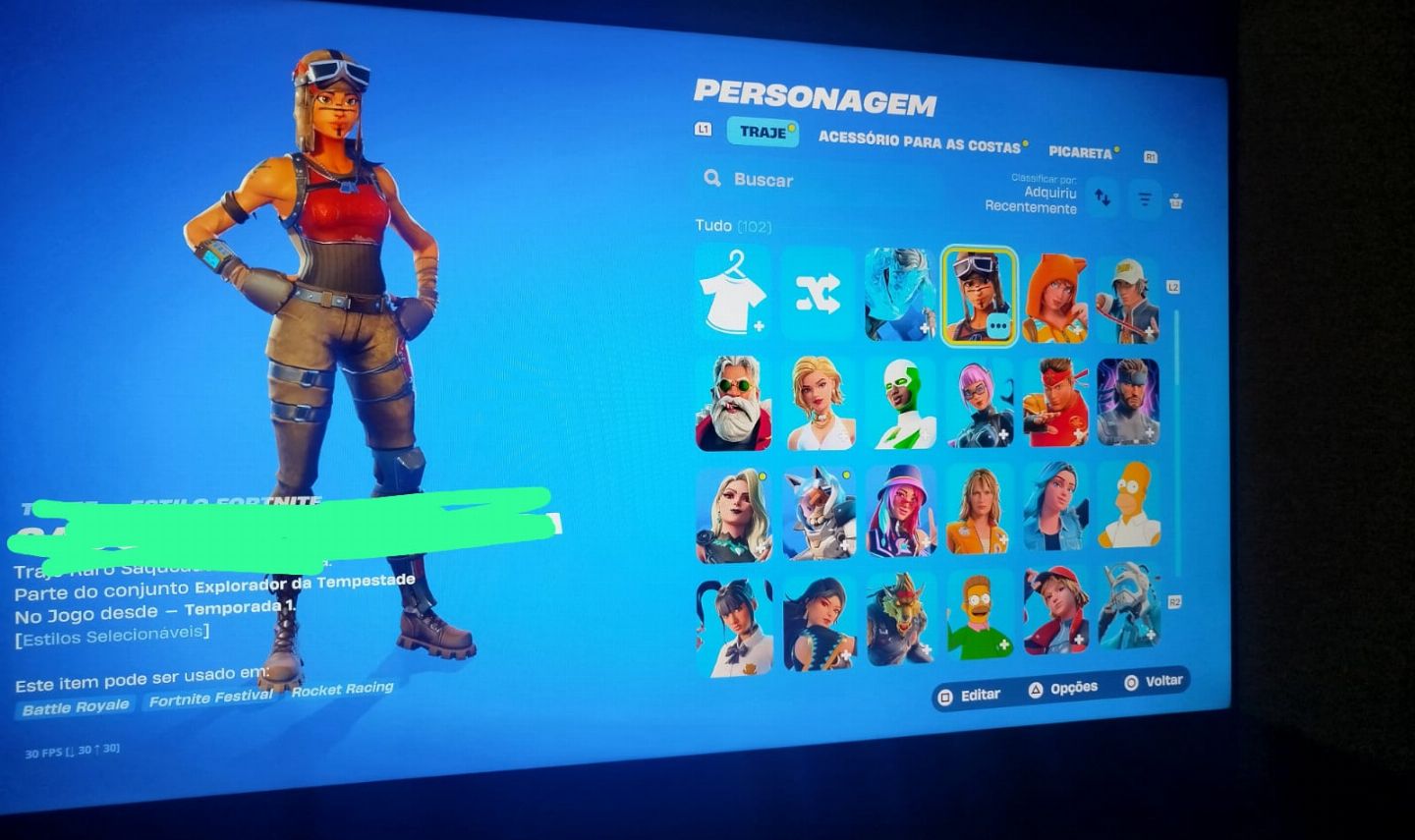 CONTA RARA DE FORTNITE! COM RENEGADA E ARLEQUINA!!!!