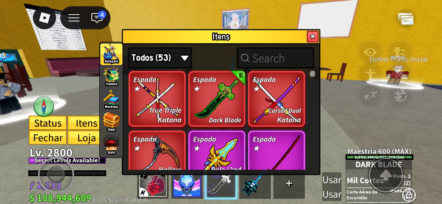 CONTA BLOX FRUITS GEMADA ANTIGA - Upada em outros jogos e muita skin