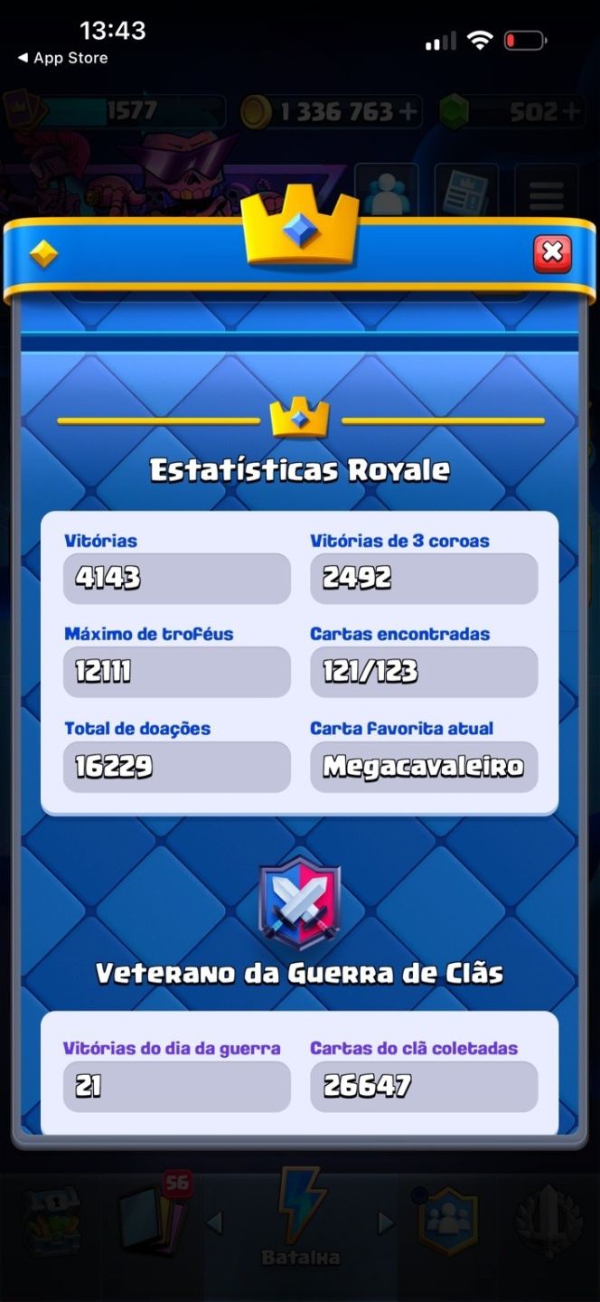 CONTA CLASH ROYALE 12.088 TROFÉUS | ARENA 29 | 17 EVOLUÇÕES + 6 HERÓIS