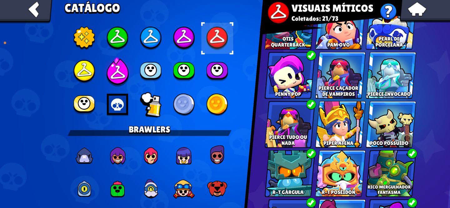 CONTA BRAWL STARS 70.989 TROFÉUS | 500 SKINS | 105 BRAWLERS | 7 HIPERCARGAS