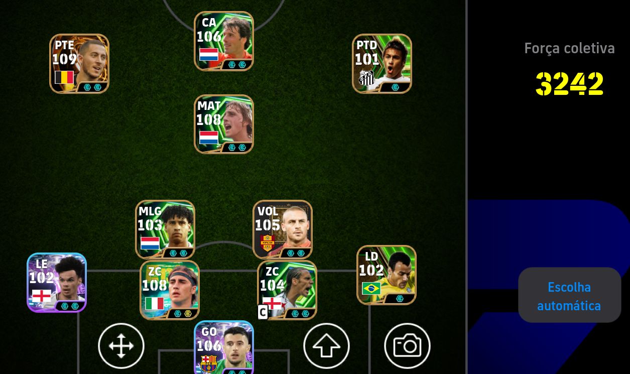 Conta muito boa com hazard 109 e cannavarro 108
