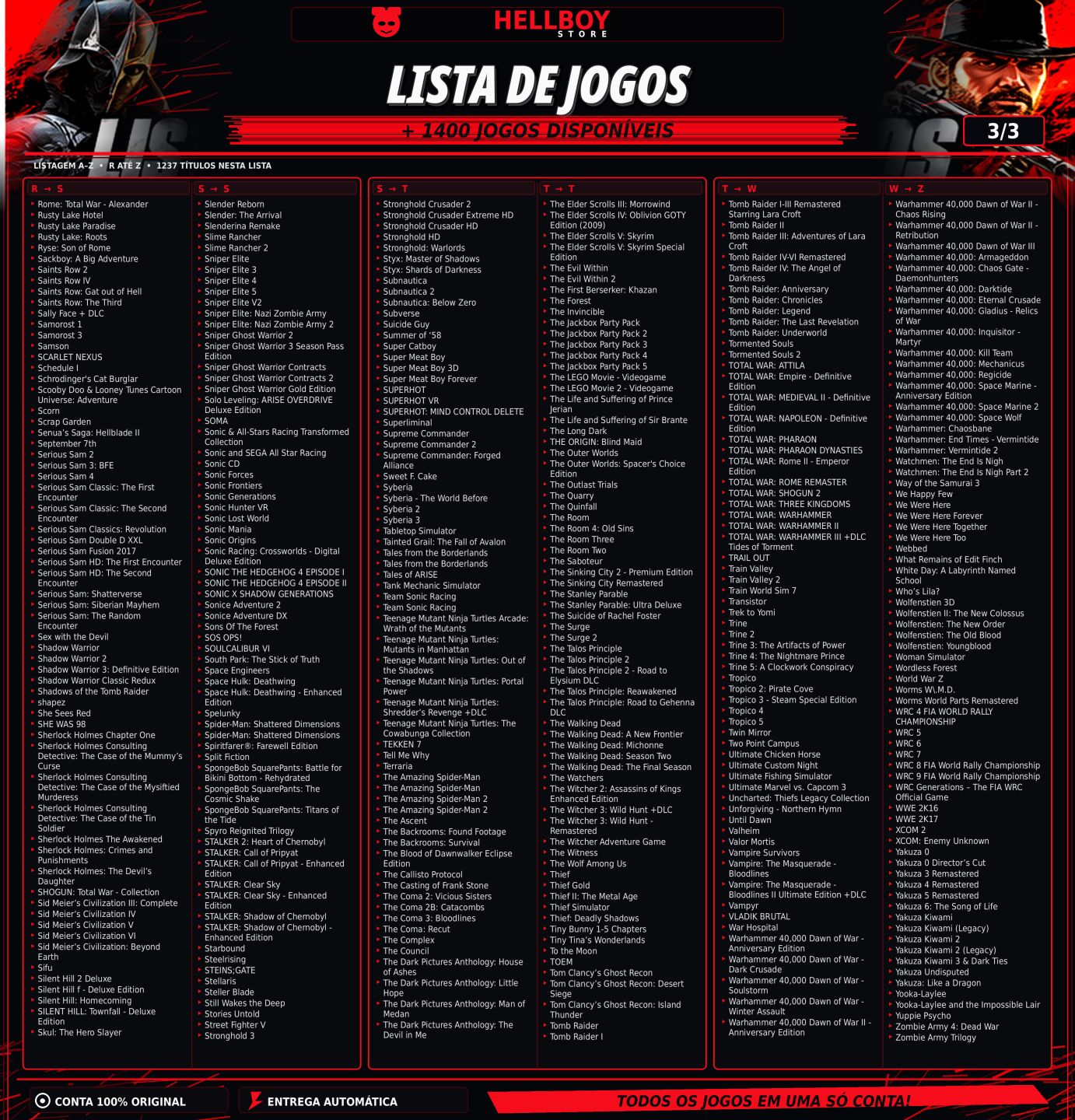 [JOGOS STEAM] COMBO ALL GAMES, JOGOS OFFLINE LANÇAMENTOS [ENTREGA AUTOMÁTICA]