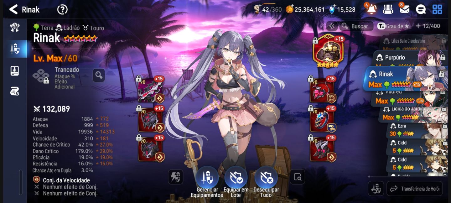 Epic Seven GLOBAL | 53 ML5 | Rhianna, Arunka e Belian SSS | Até 310 SPD