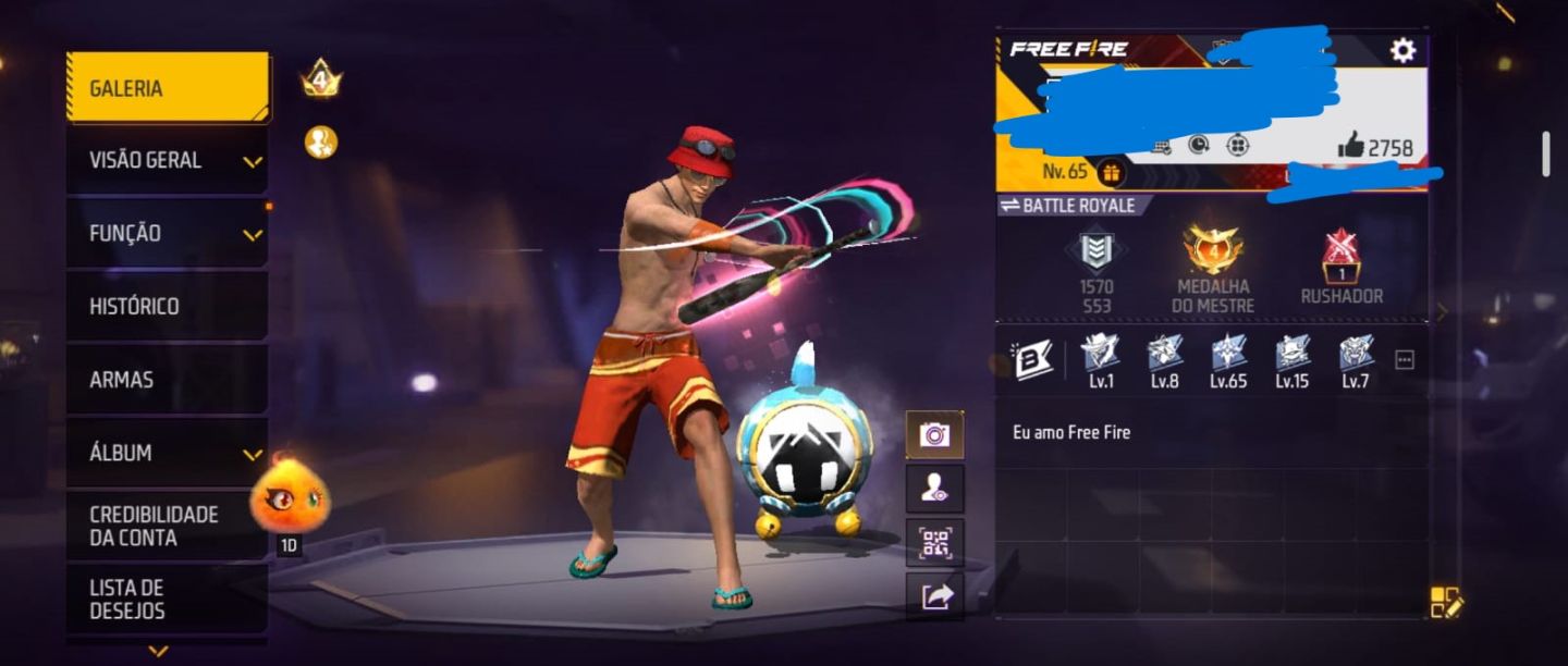 CONTA FREE FIRE ANTIGA