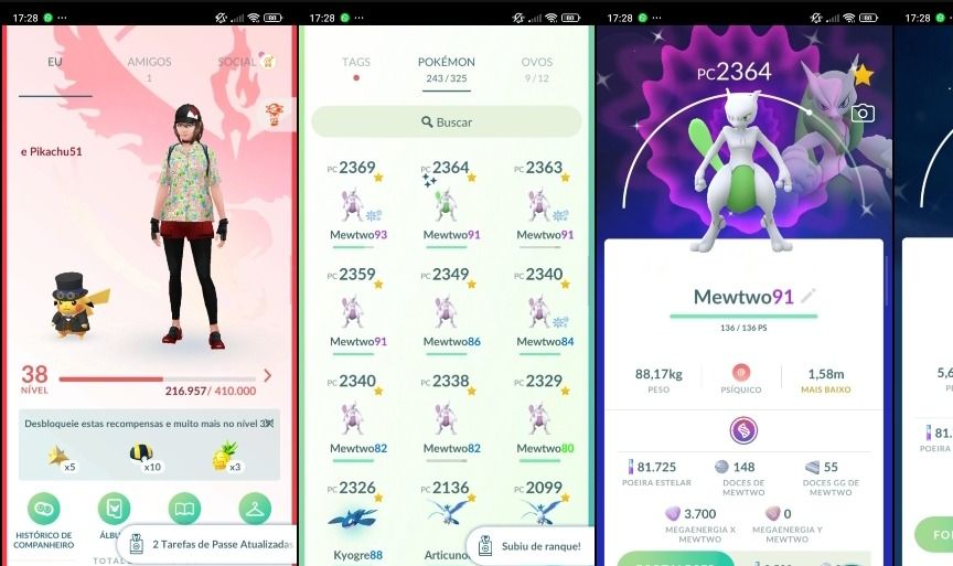 Pokémon GO Lv. 38 | 10 Mewtwo | 70 Pokémon de Evento | Mewtwo Shiny Q308