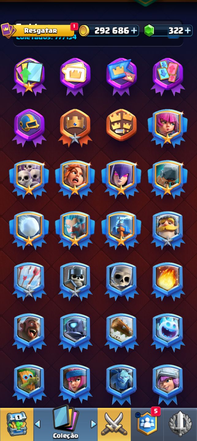 Conta Clash Royale muitos itens, com marretada do tor
