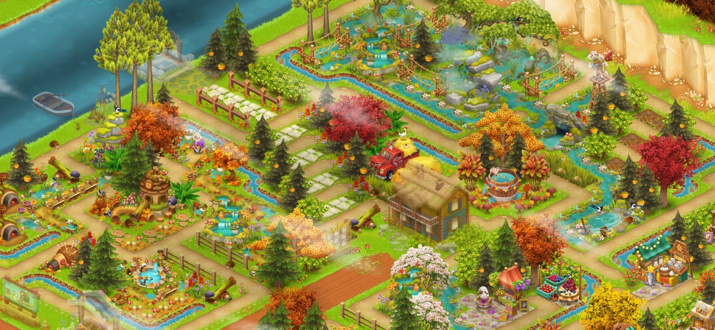 Conta Hay Day com MUITAS decorações compradas