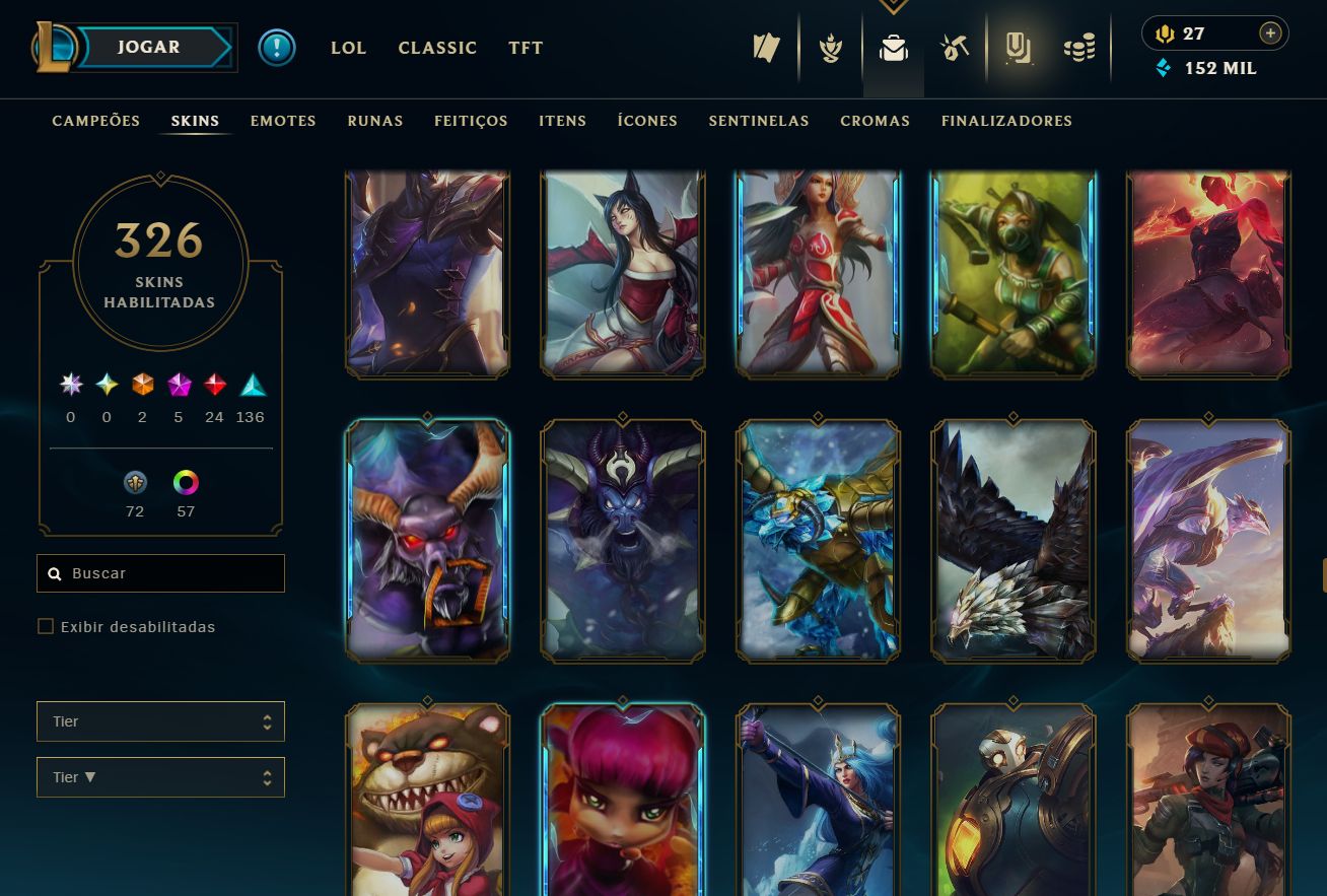 CONTA UNRANKED - 326 SKIN - FULL CHAMP + PREÇO BAIXISSIMO! - 100% SEGURA!