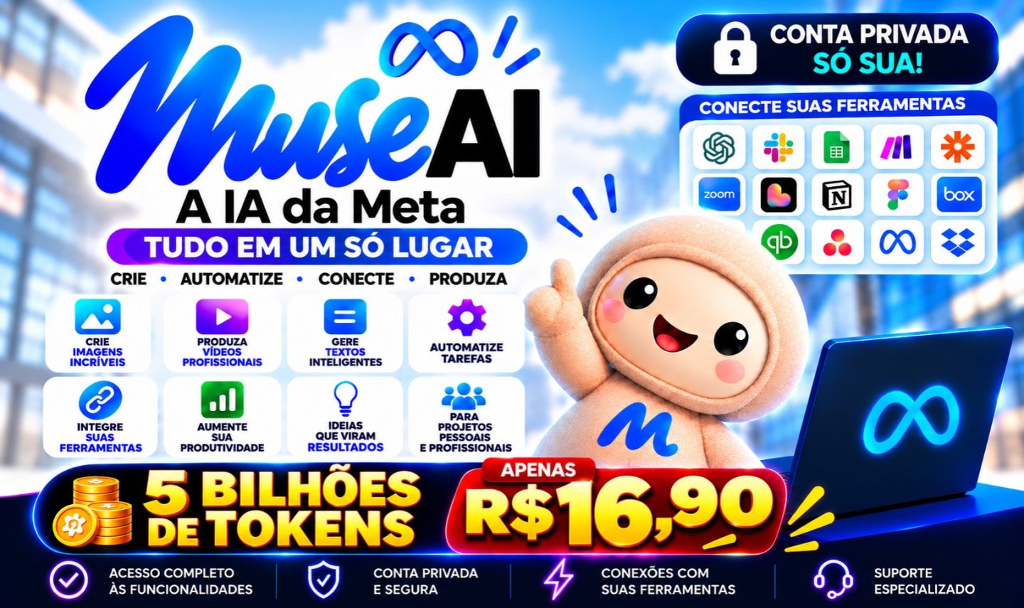 Muse AI Premium | 5 Bilhões de Tokens por Apenas R$ 29,90