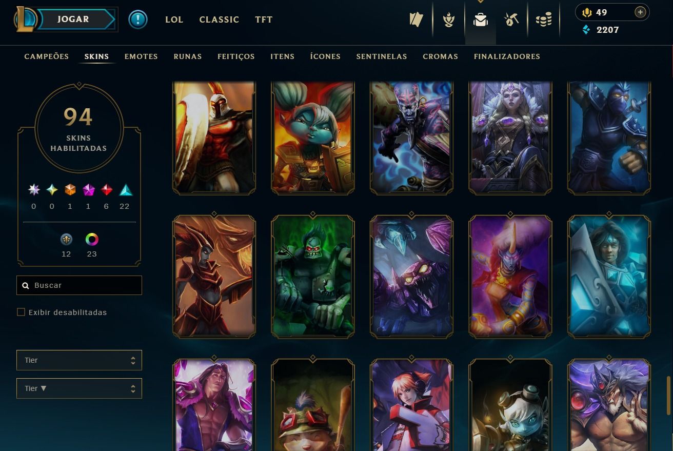 UPADA A MÃO - CONTA DE 2017 - 94 SKINS - LVL 117 - 107 CAMPEÕES - 20 CROMAS