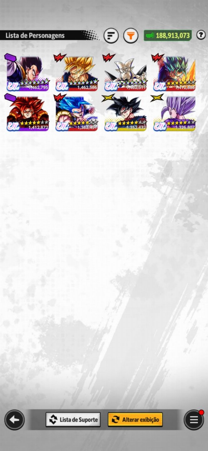 Conta dragon ball legends com 8 ultras