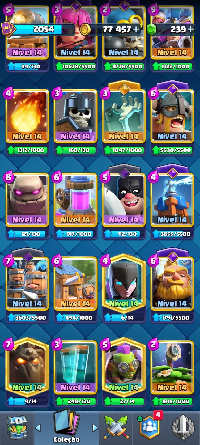 Conta Clash Royal arena sazonal 1