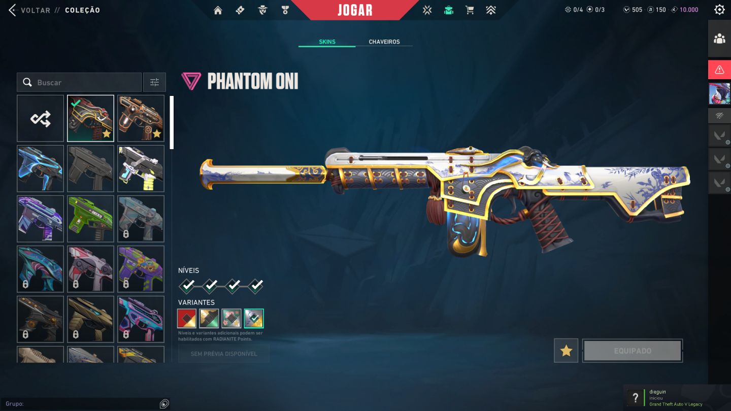 Conta de Valorant-nível Alto- 50skins +. pacote champions 2025 e mais