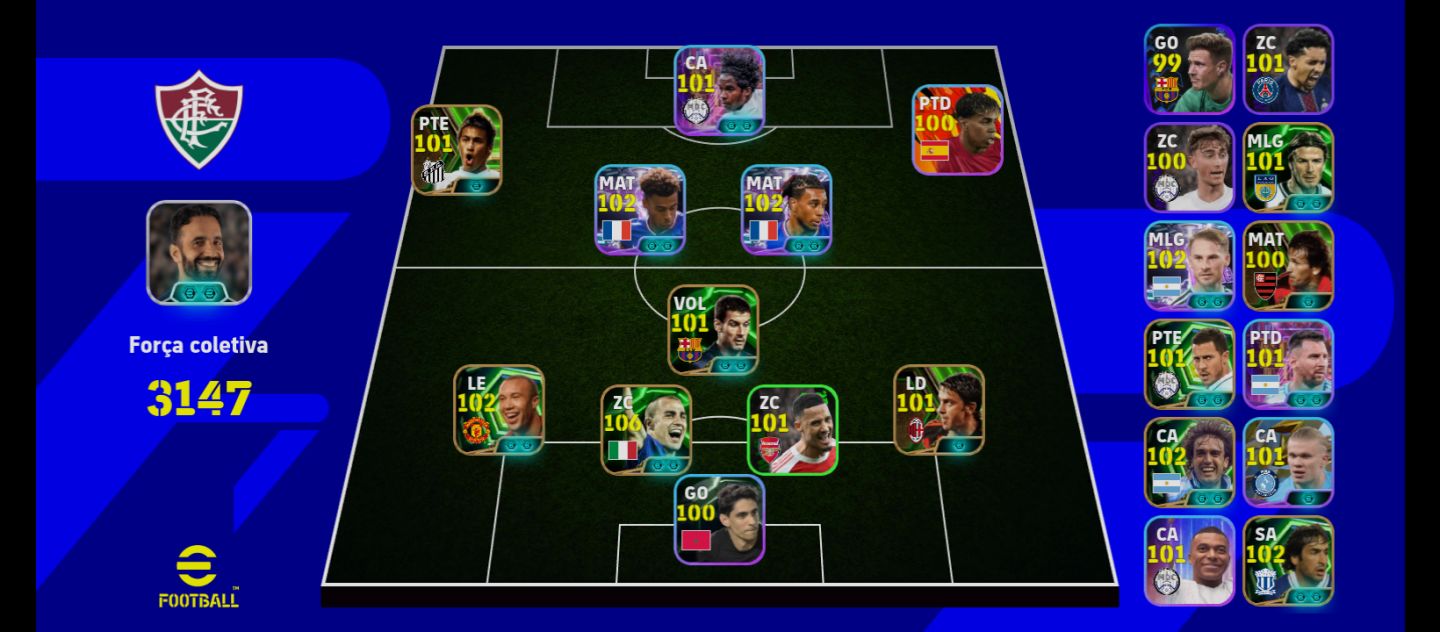Conta efootboll com jogadores bons