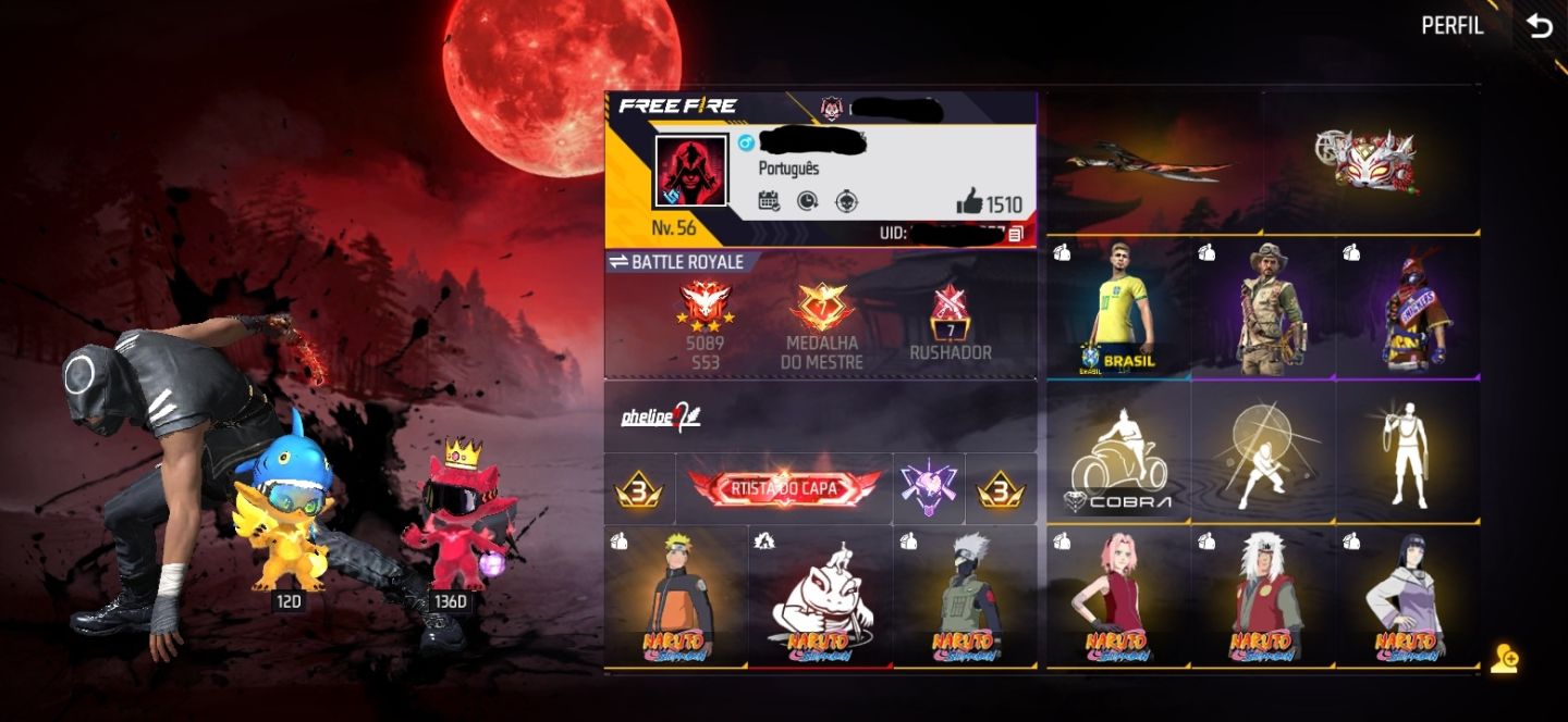CONTA FULL ATT, NINJA PRETO, PARCERIA NARUTO TROCA NICK CORRA JÁ!!