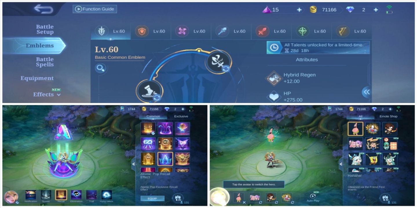 CONTA MLBB FA | VALE GAARA | NATALIA COLLECTOR | HARITH LIGHTBORN | EMBLEMAS FUL