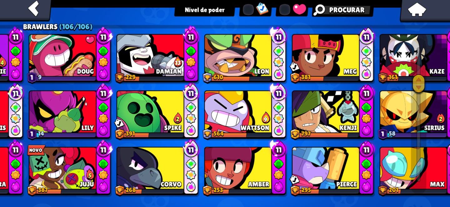 CONTA BRAWL STARS | 29.4K | BRAWLERS (106/106) |SHELLY ESTELAR+81 HIPERCARGAS