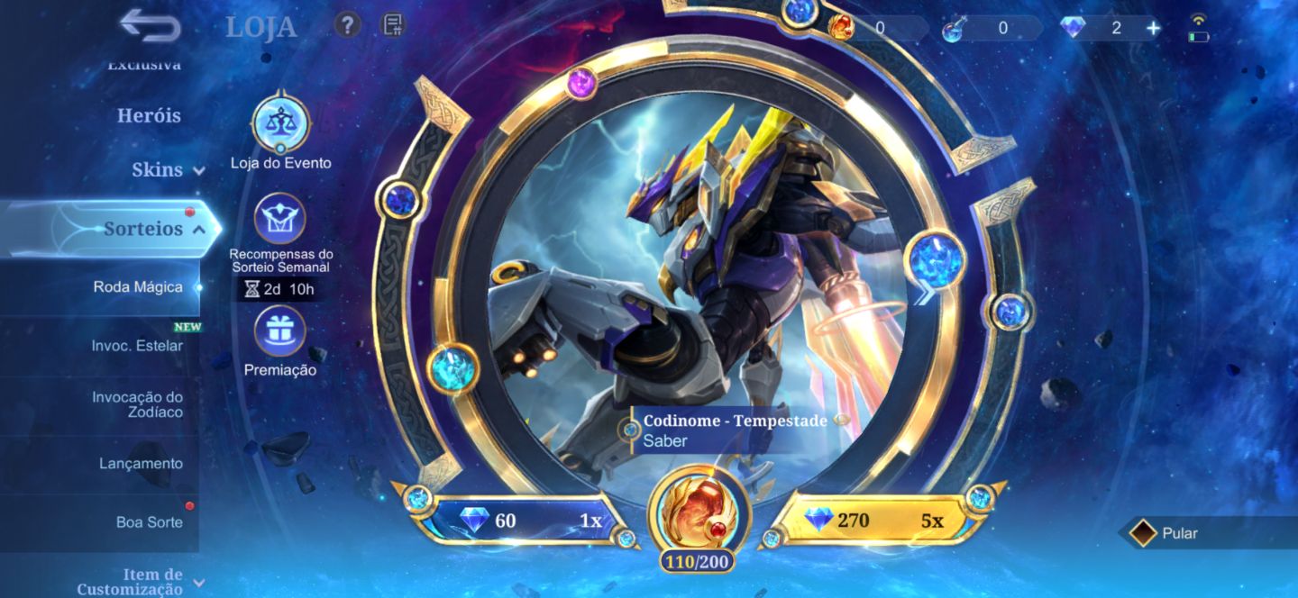 Conta MLBB, skin do alpha legend e muito mais