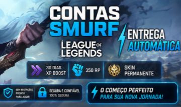 CONTA SMURF - 30 DIAS DE XP BOOST + 1 SKIN PERMANENTE (e-mail não confirmado)