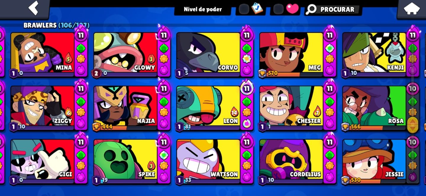 Conta de Brawl Stars | Full hypercarge | Pin matcherino | leia a descrição