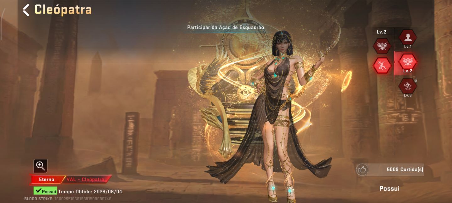 Conta de Blood strike com 8 eternos e 2 evoluídas