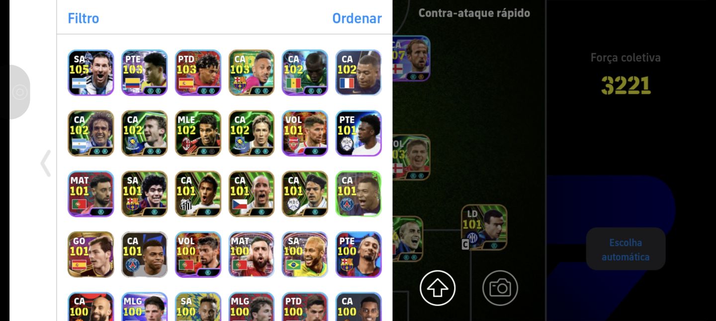 Conta rara e boa de efootball com 3221 de força