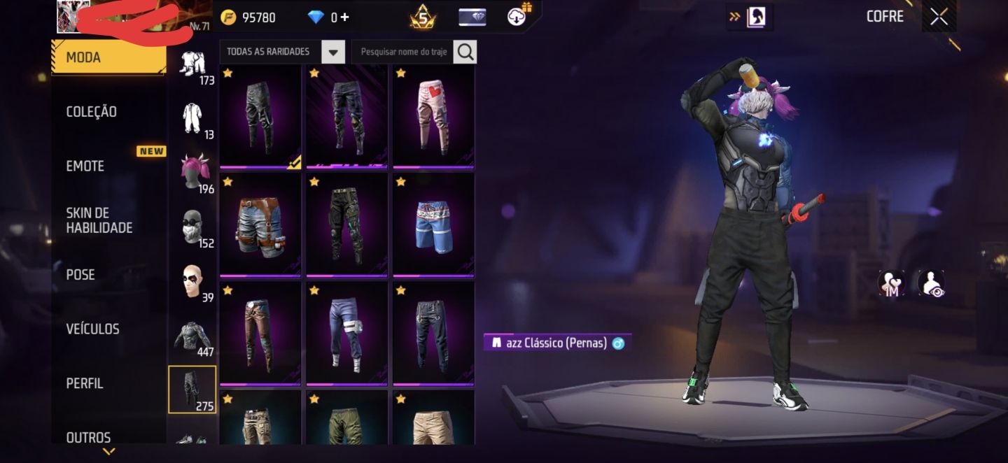 Conta free fire antiga 2018 com vários itens raros